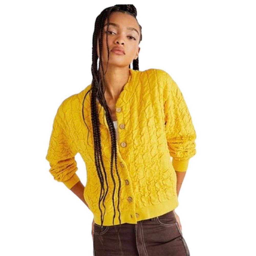 FREE PEOPLE BEACH NWT Sunny Textured Bubble Cardigan Size XS